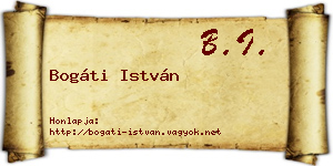 Bogáti István névjegykártya